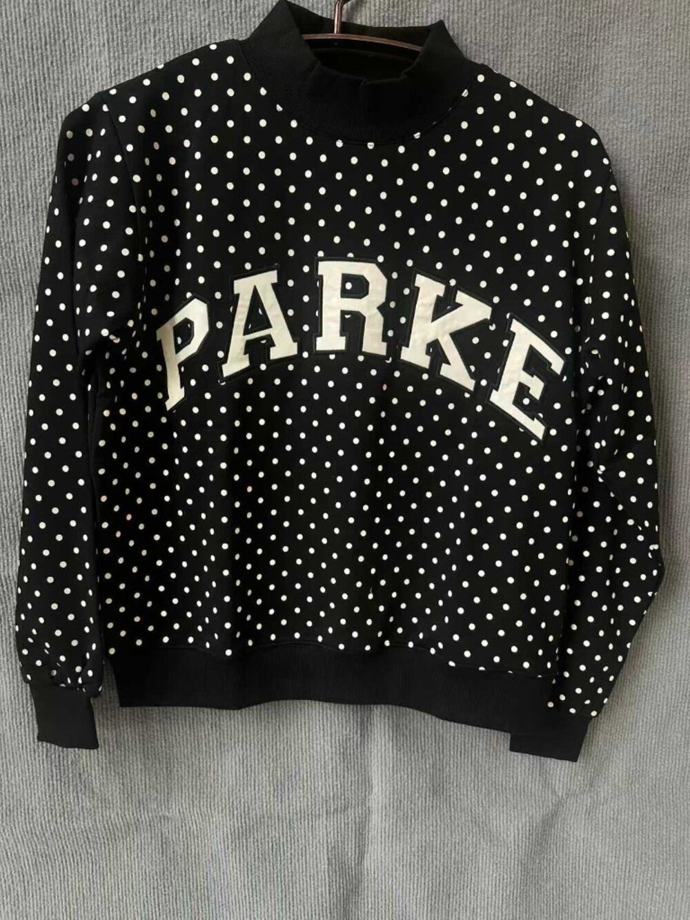 Parke Polka Dot Mock Neck Sweatshirt